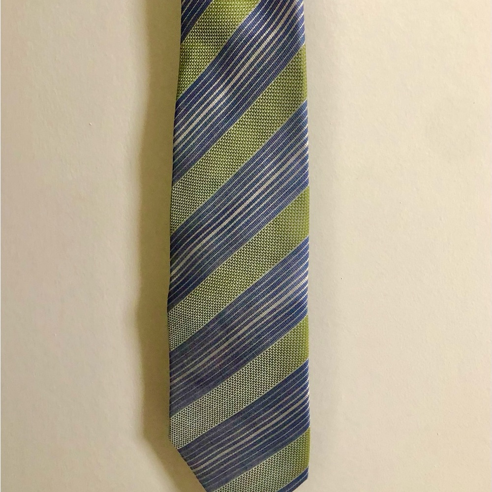 Classic Men's Stripe Tie in Blue and Green